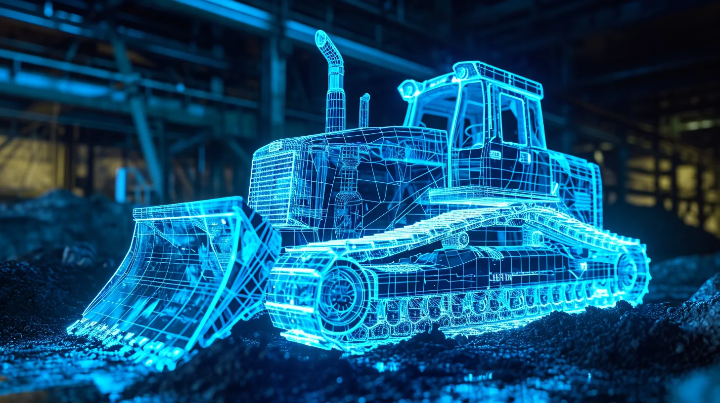 3D scan of a bulldozer, on site