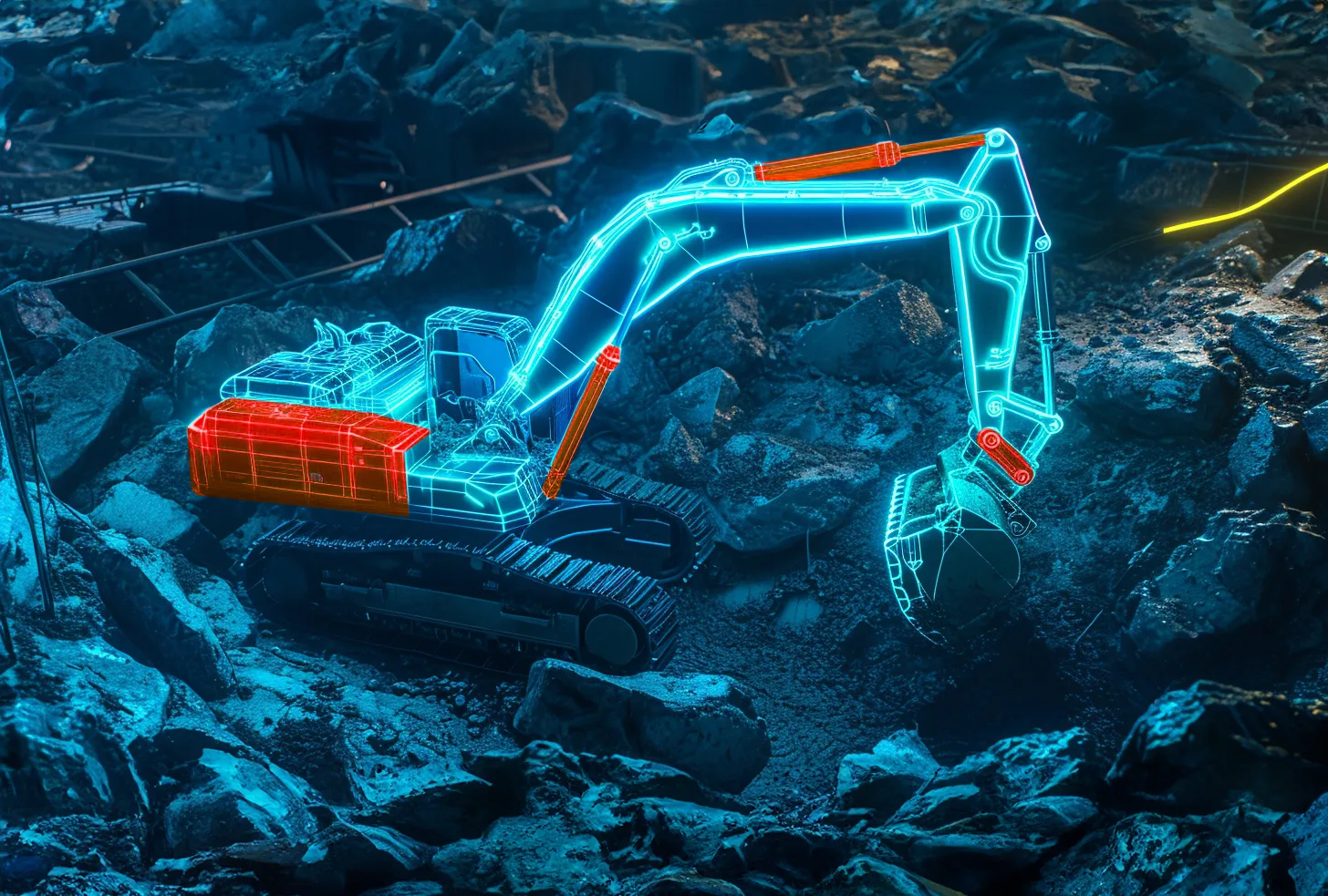 3D scan of an excavator